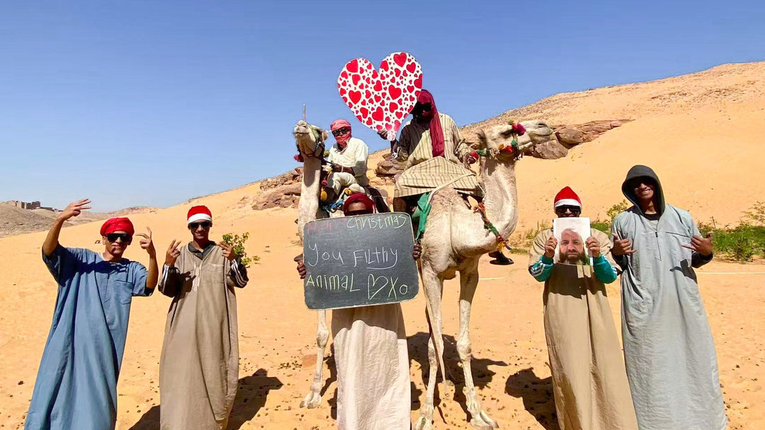 🐫 Hilarious Sahara Greetings: Custom Videos with Our Camel Crew!