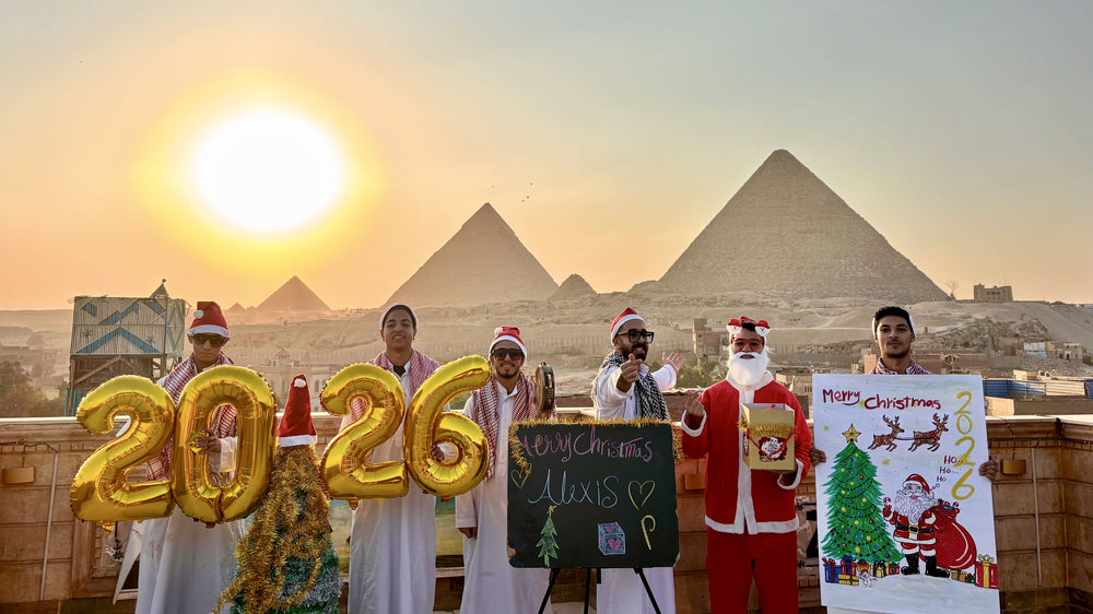Christmas greetings video from Egyptian pyramids