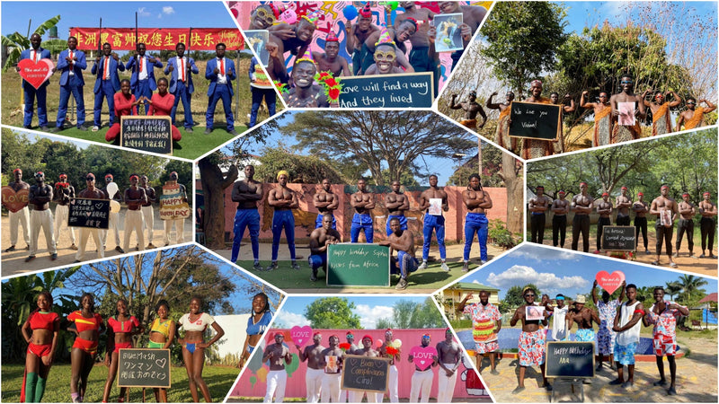 A selection of African greeting teams performing personalized celebrations
