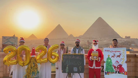 Christmas greetings video from Egyptian pyramids